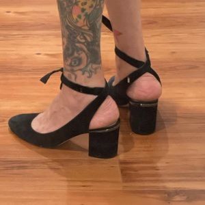Black Suede Wrap Shoes size 9